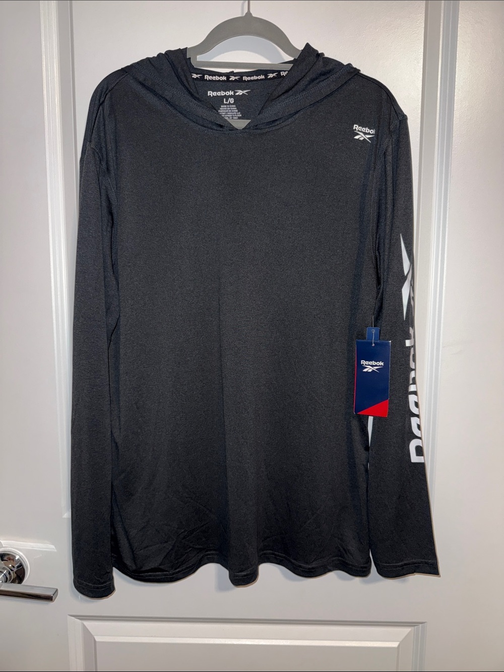 Reebok Black Hooded Performance Long Sleeve